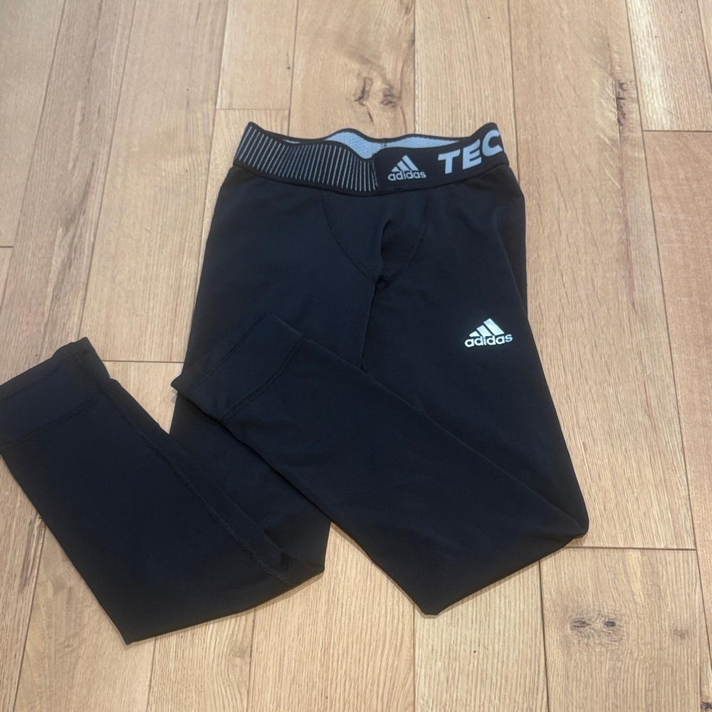 Adidas Kids Black Leggings with White Logo